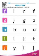 Letters that look similar lowercase f to j